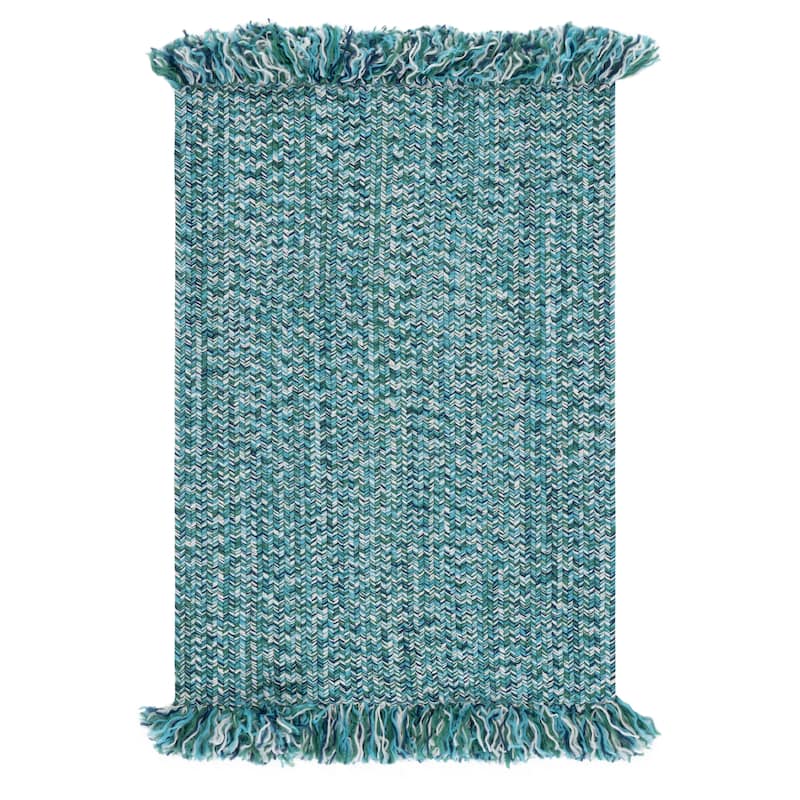 SAFAVIEH Handmade Braided Natasja Washable Indoor/Outdoor Rug - Weather Resistant & Easy Cleaning - Turquoise - 2' x 3'