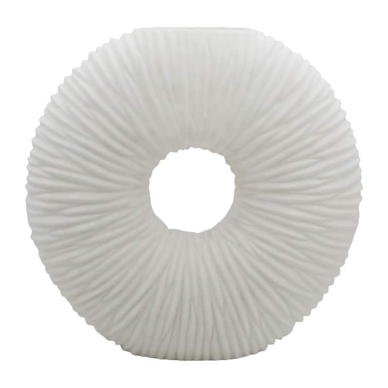 Sagebrook Home's Unique 21" Nataly Large Quartz Resin Vase - Elegant White Finish, Perfect for Modern Homes