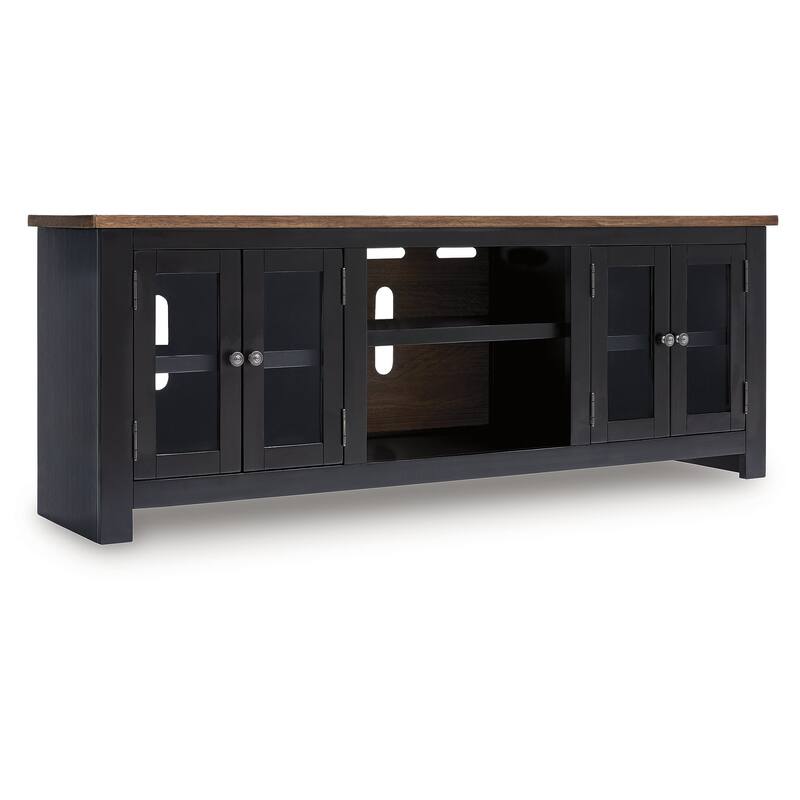 Signature Design by Ashley Wildenauer Black/Brown 76" TV Stand for TVs up to 87" - 76"W x 18"D x 28"H