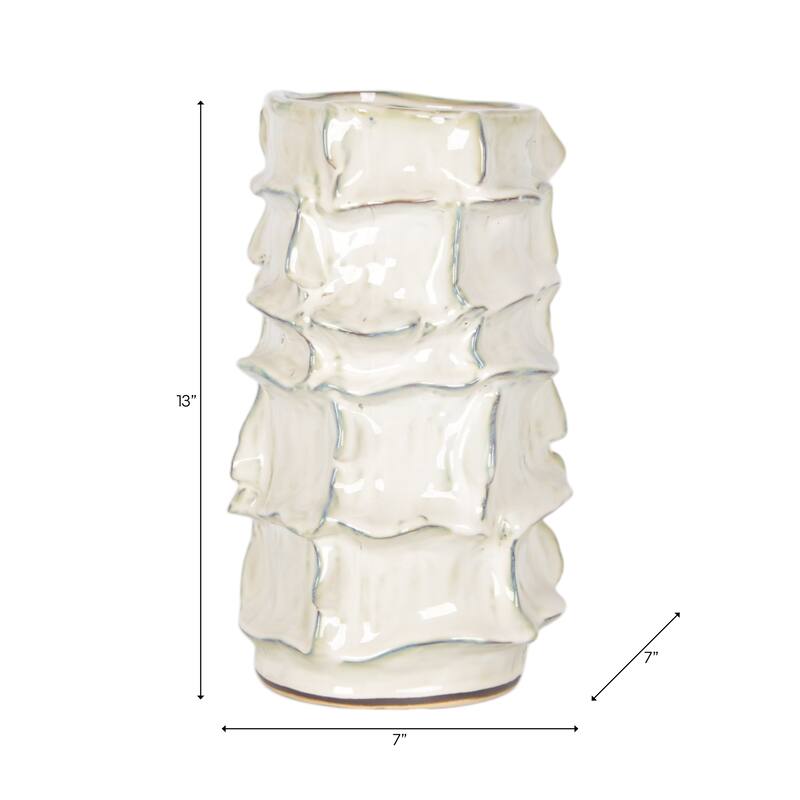 Ceramic Decorative Vase Accent Piece Glazed Finish Capri Style