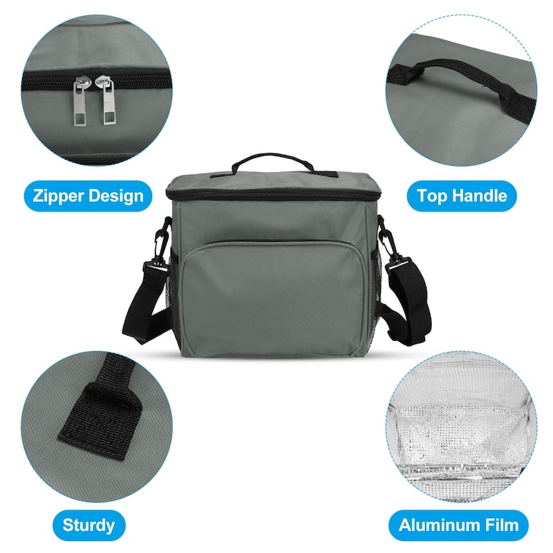 Lunch Box for Women/Men, Insulated Cooler Lunch Bag, 9.4x6.7x10.2 Inch