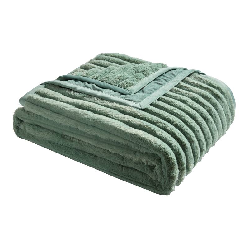 Empyrean Microplush Fleece Blanket - Ultra-Soft - Cozy Fuzzy Warm - Queen - Sage