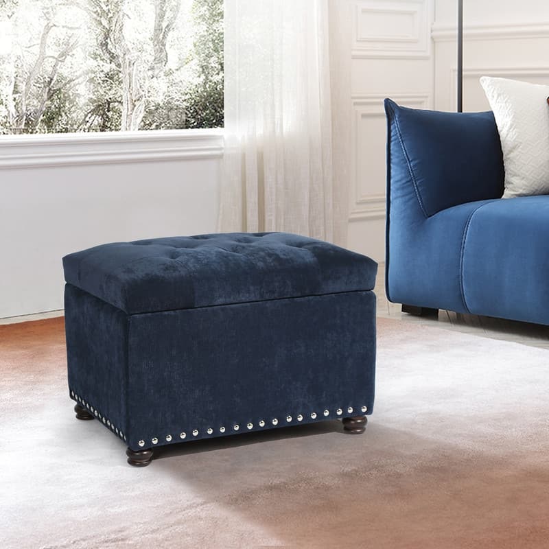 Adeco High End Classy Tufted Storage Ottoman Bench Footstool
