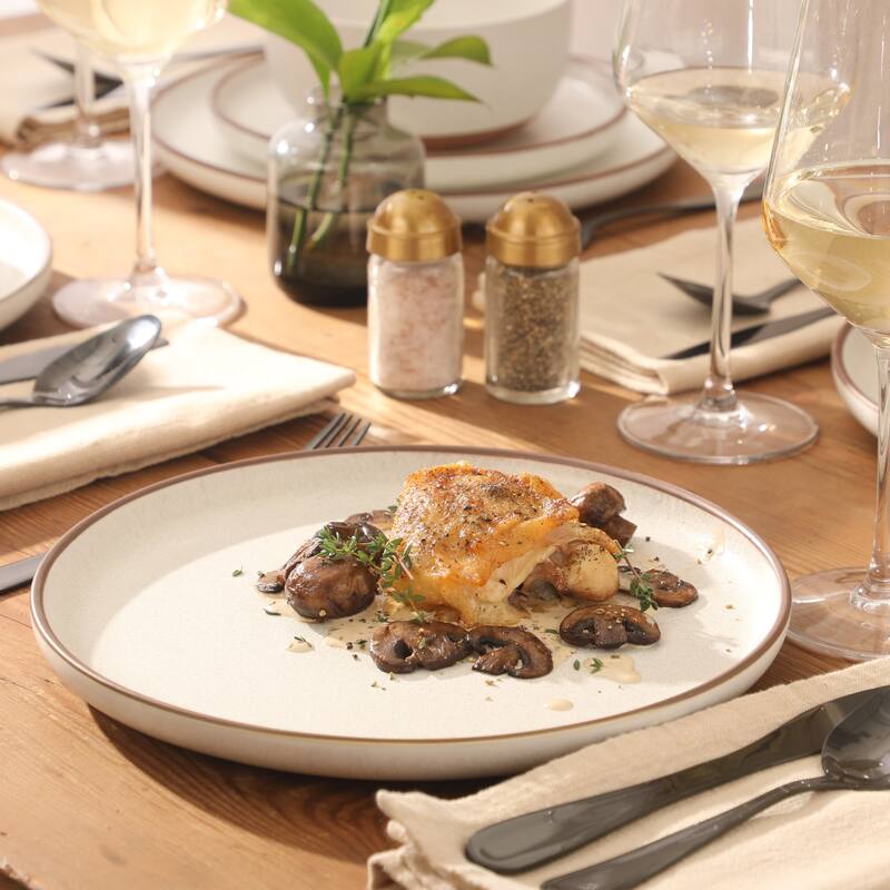 Gibson Elite Abbey Circle 12 Piece (Service for 4) Reactive Matte Glaze Dishes Stoneware Ceramic Dinnerware Set