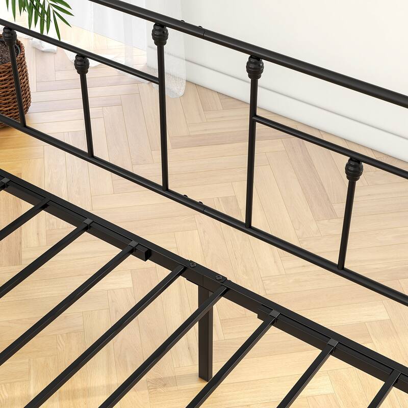 Twin Size Black Metal Daybed with Trundle