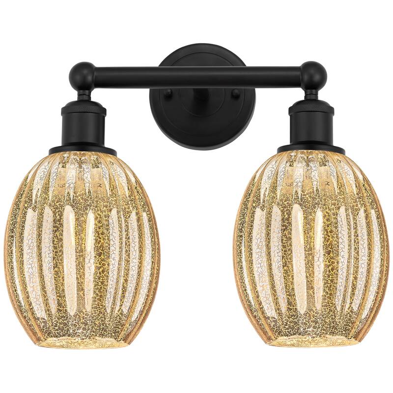 Innovations Lighting Endless Possibilities Edison - Preston - 2 Light 15" Bulb Shade Bath Vanity Light - Mercury/Matte Black