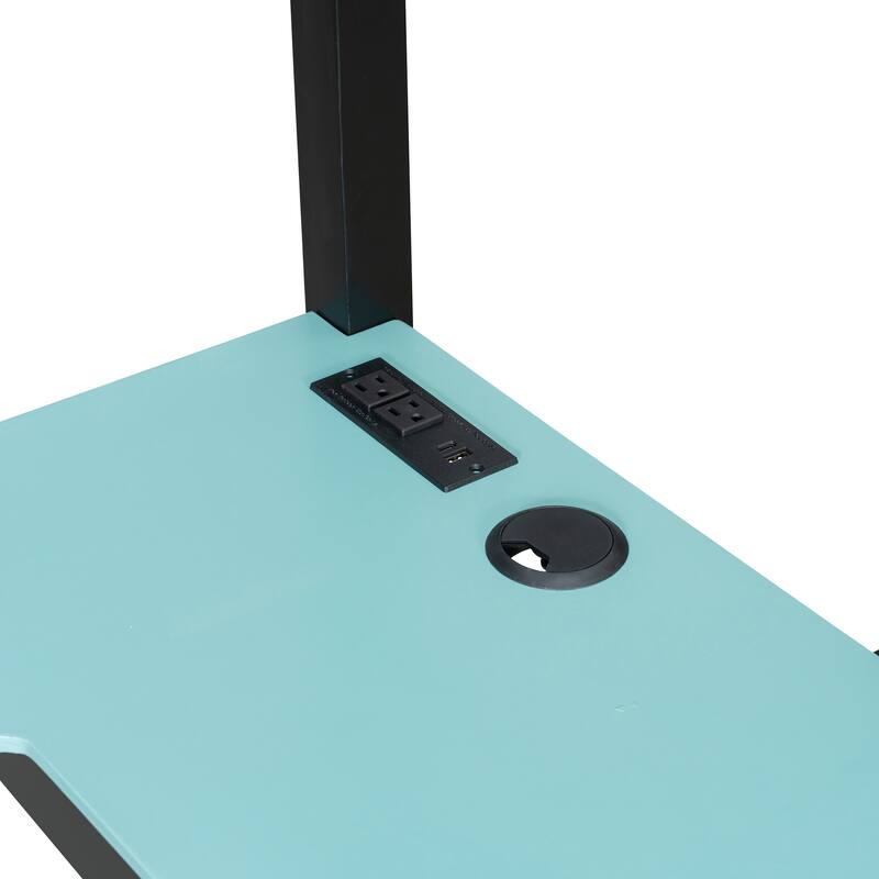 Gaming Bunk Bed Two Built-In Gaming Desks Each Side Loft Bed with USB Desktop Ports and Pegboard Organizer for Gaming Room Gamer