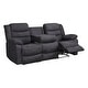 preview thumbnail 32 of 50, Modern 3-Piece Manual Reclining Living Room Sofa Set with Dropdown Table and Console