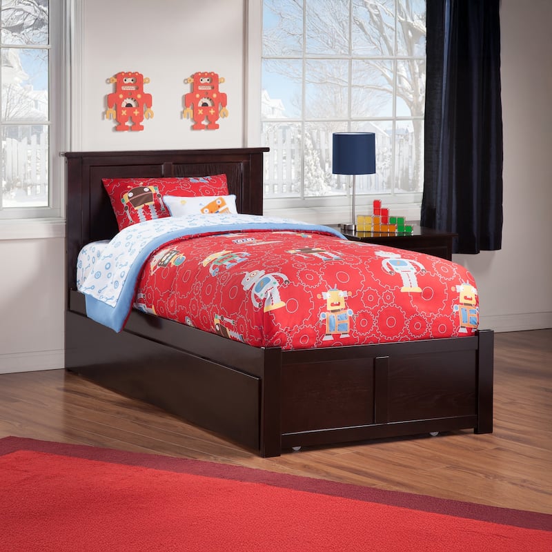 AFI Madison Platform Bed with Footboard & Twin XL Trundle