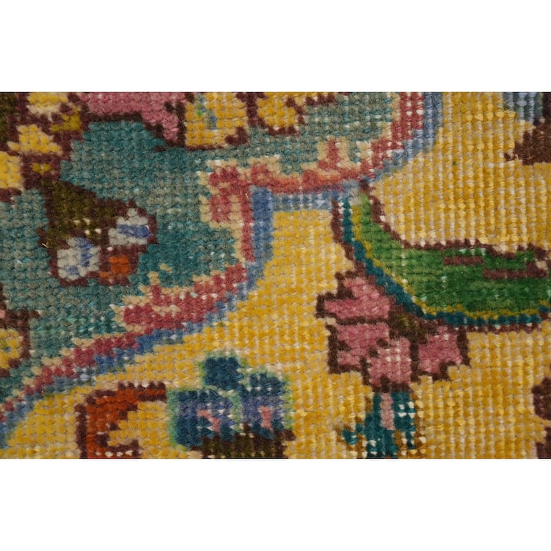 Hand Knotted Oriental 100% Wool Carpet Traditional Floral Pink Tabriz Area Rug - 6' 0'' X 4' 5''