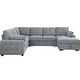preview thumbnail 16 of 23, Convertible Pull-out Sectional Sofa Loveseat Sleeper with Storage and Pillows