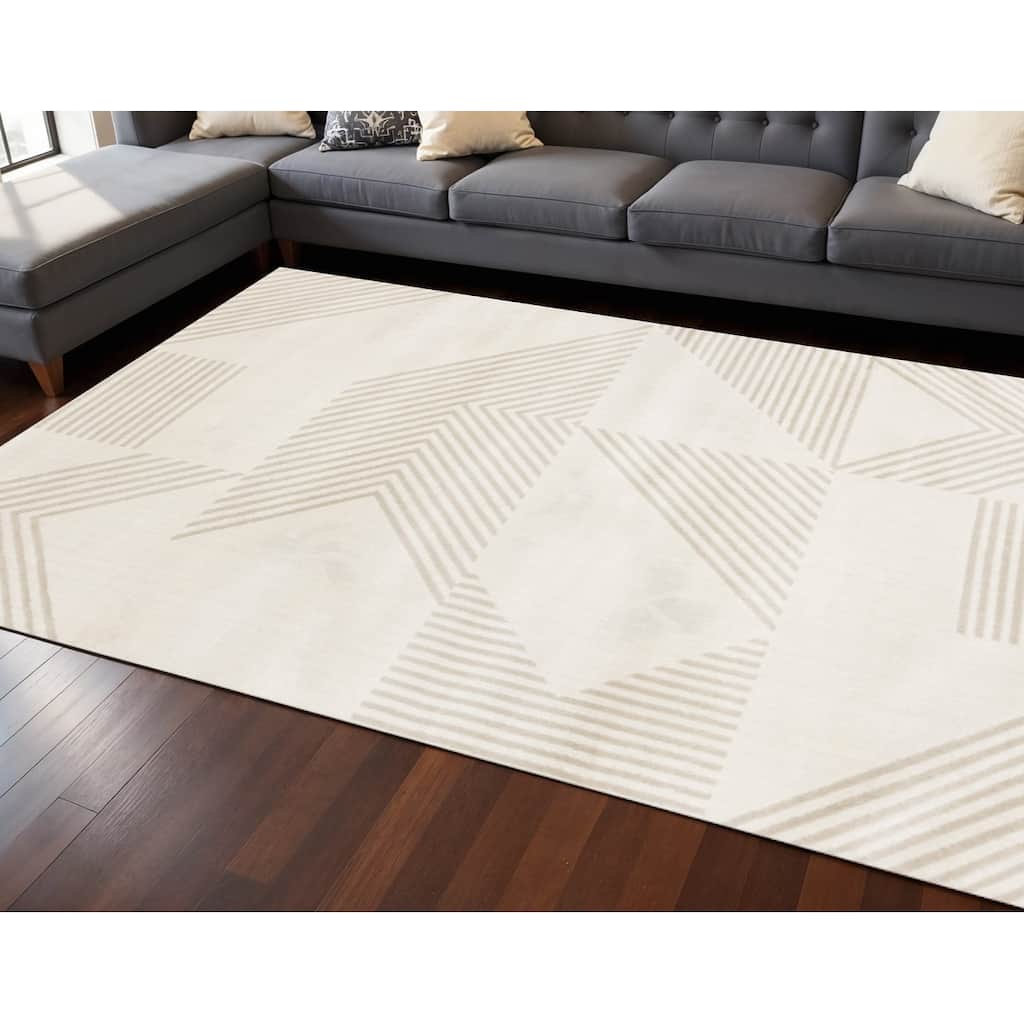 HomeRoots Geometric Modern Rectangle Area Rug - 8' X 11'