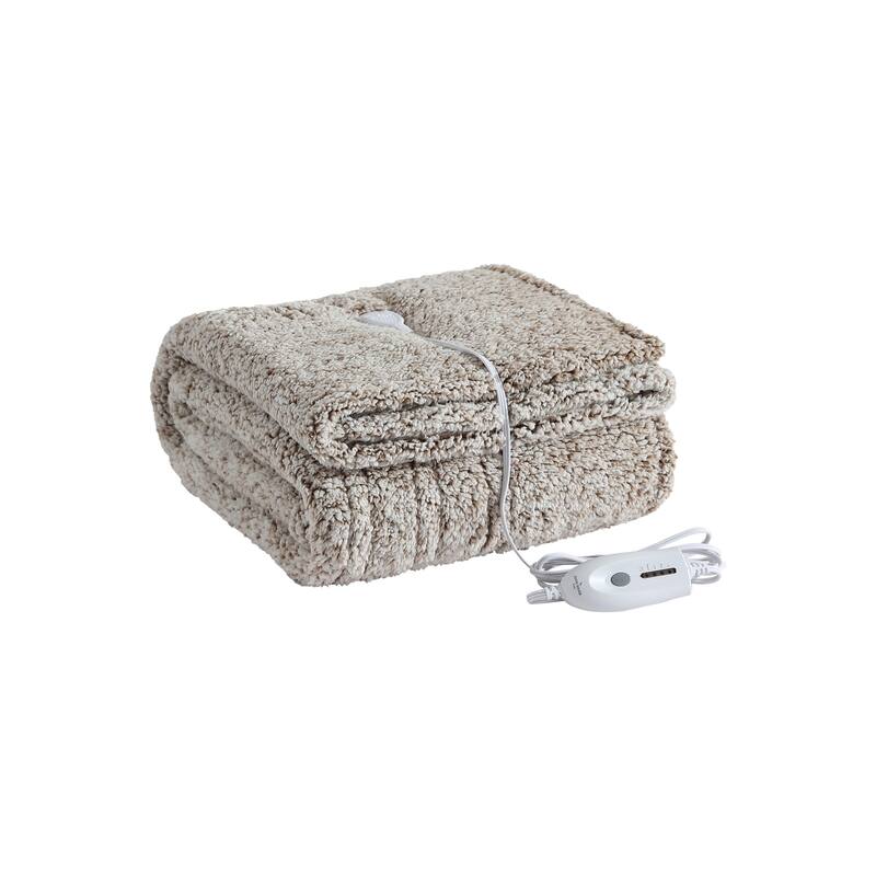 Eddie Bauer Plush Reversible Heated Blanket - Lookout Mountain Brown - Twin