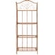 preview thumbnail 26 of 53, SAFAVIEH Amaris Victorian Wrought Iron 4-Tier Outdoor Bakers Rack. - 25" W x 15" D x 63" H