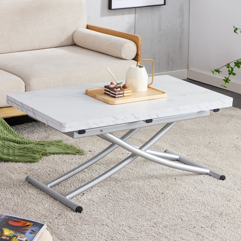 Modern minimalist multifunctional lifting table, with a 0.8-inch wood grain process sticker