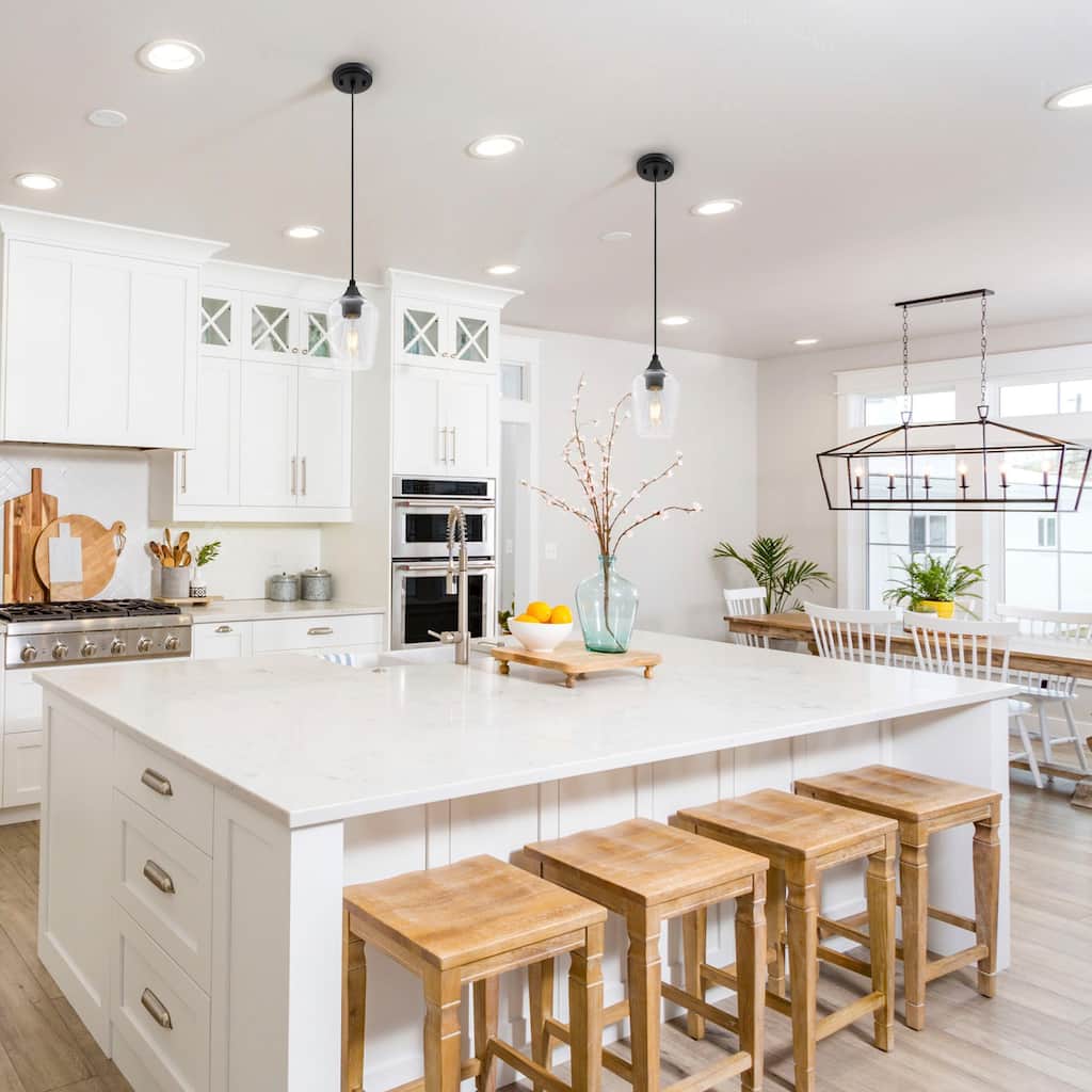 Modern Industrial Mini Pendant Lights with Adjustable Height, Set of 2
