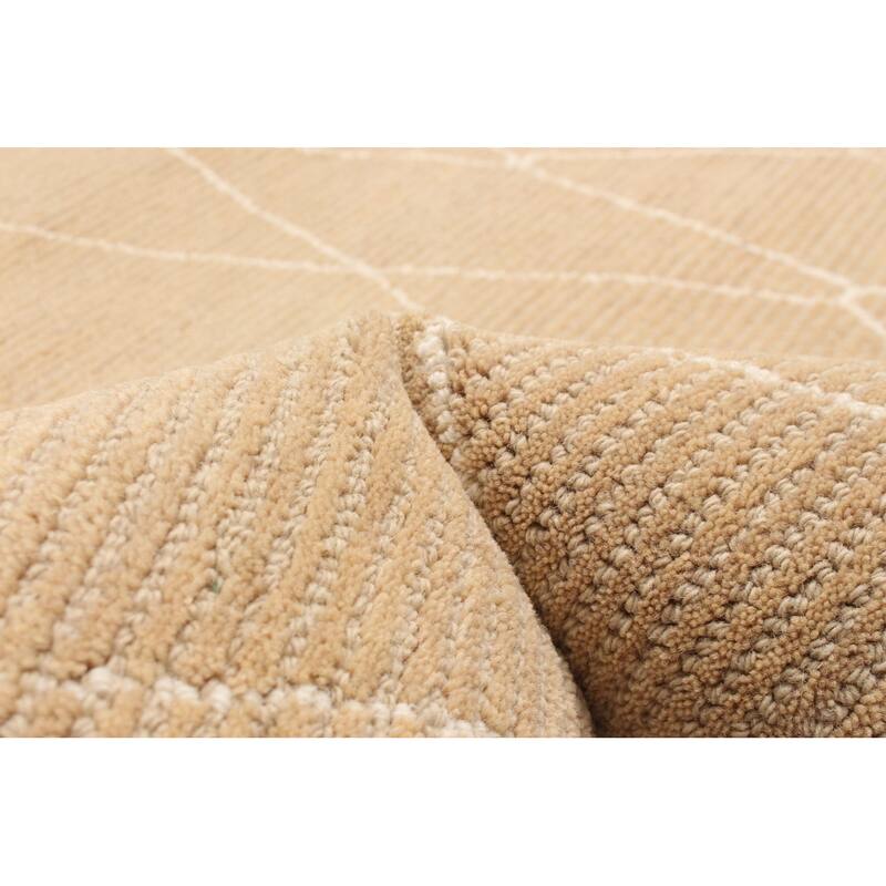 ECARPETGALLERY Hand Tufted Timeless Tan Wool Rug - 5'1 x 8'0