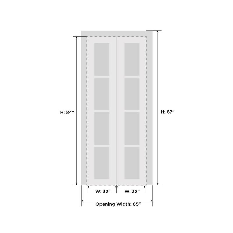 Sliding Closet Bi-fold Doors | Mela 0733 Painted White | Sturdy Tracks Moldings Trims | Wood Solid Bedroom Wardrobe Doors