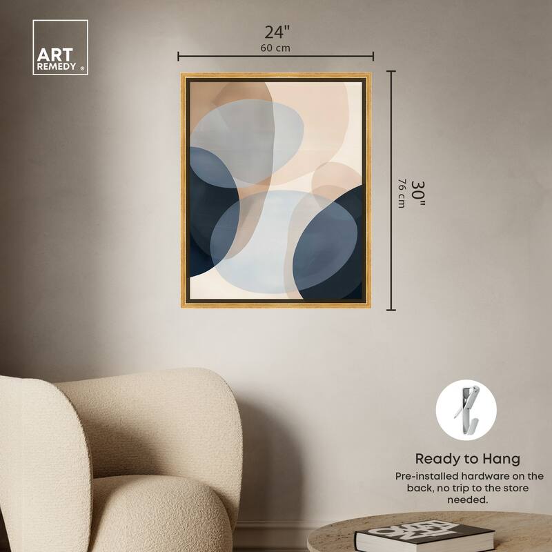 Art Remedy In My Thoughts Framed Abstract Shapes 1 Piece Canvas Wall Art