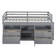 preview thumbnail 28 of 30, Double loft bed with 4 drawers under cabinets and shelves, white