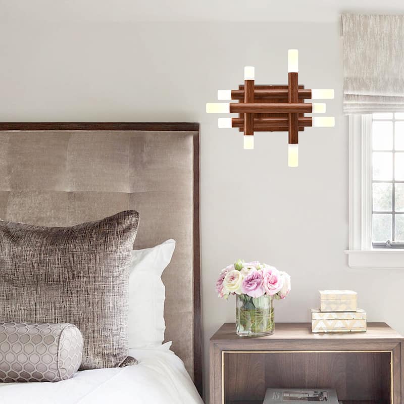 Bella Depot Wall Light Farmhouse Dimmable LED Sconce with Remote 13" x12"