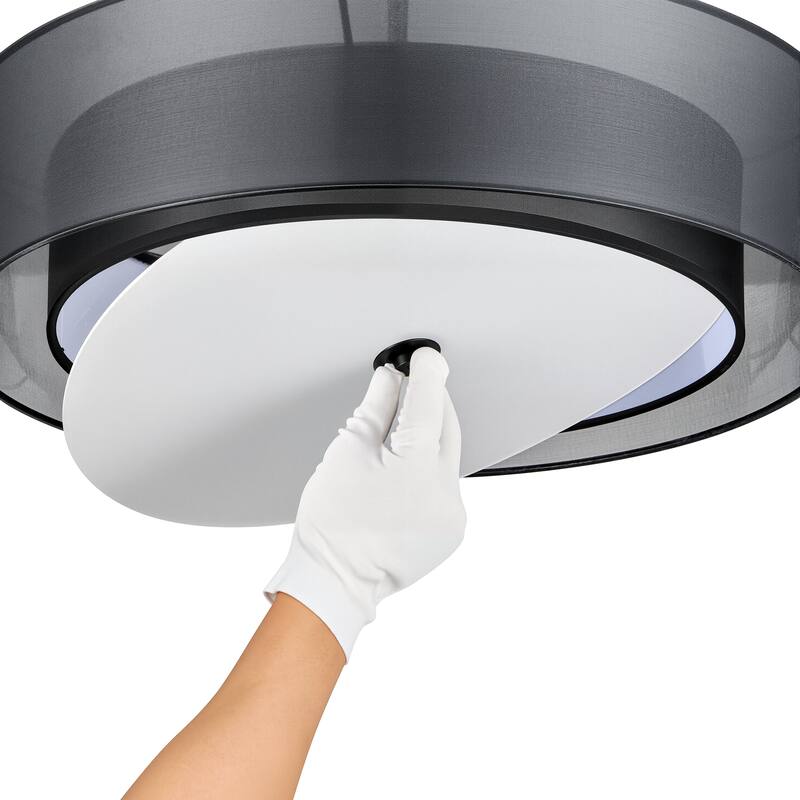 CO-Z 3-Light Antique Bronze Double Drum Pendant Chandelier