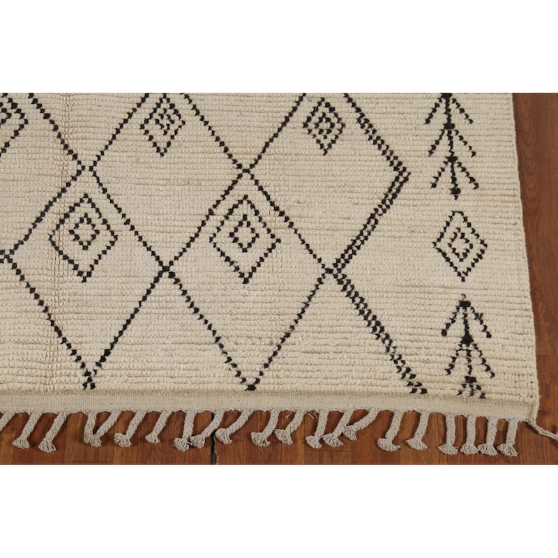 Trellis Moroccan Oriental Area Rug Handmade Wool Carpet - 5'6"x 9'8"