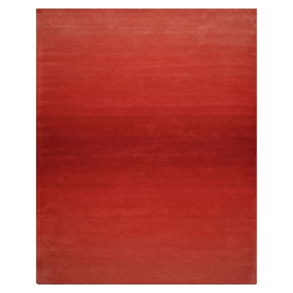 Multi Color Coral Ombre Designer Wool Rug for Modern Interiors