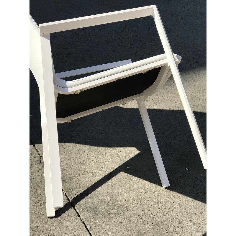 San Giovani White 9-Piece Aluminum Outdoor Dining Set with Sling Set in White - N/A
