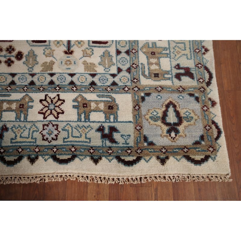 Tribal Geometric Heriz Serapi Area Rug Handmade Oriental Wool Carpet - 7'10"x 9'7"
