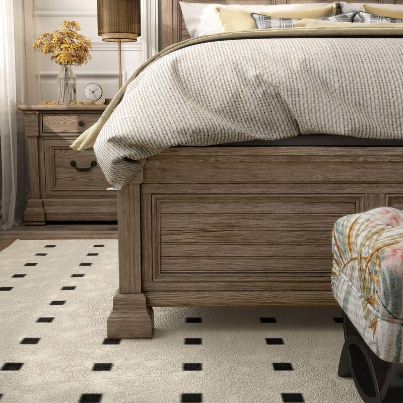 Furniture of America Wacine Weathered Grey Solid Wood Shuttered Panel Bed