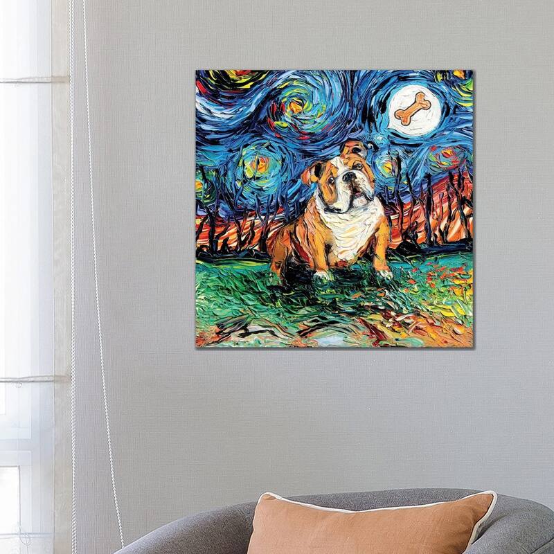 iCanvas "Starry Bulldog" by Aja Trier Canvas Print - 26x26x1.5