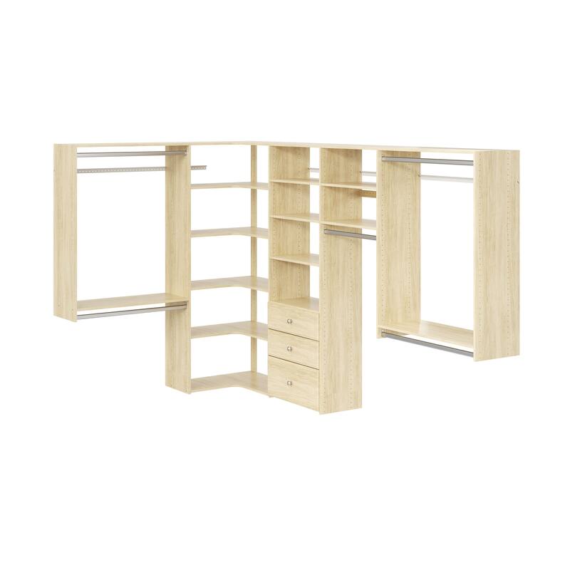 Easy Track Ultimate Corner Laminate Closet Kit - Honey Blonde