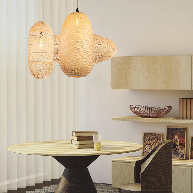Handmade Rattan Pendant Light 22.in