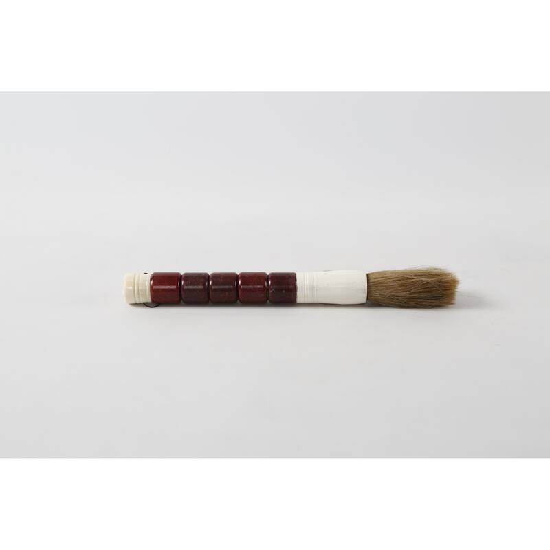 Artissance 16" Rustic Red Cylindrical Jade Calligraphy Brush - Red