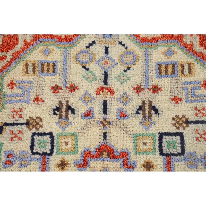 Geometric Kazak Indian Accent Rug Handmade Wool Carpet - 2'0" x 3'0"