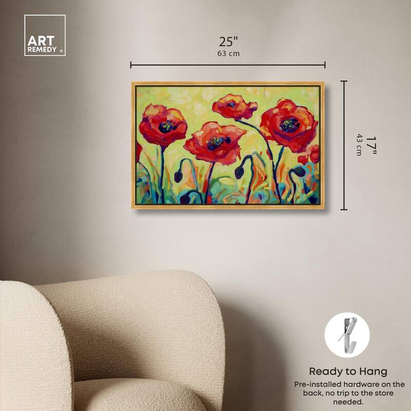 Red Poppy Field II Canvas by Art Remedy