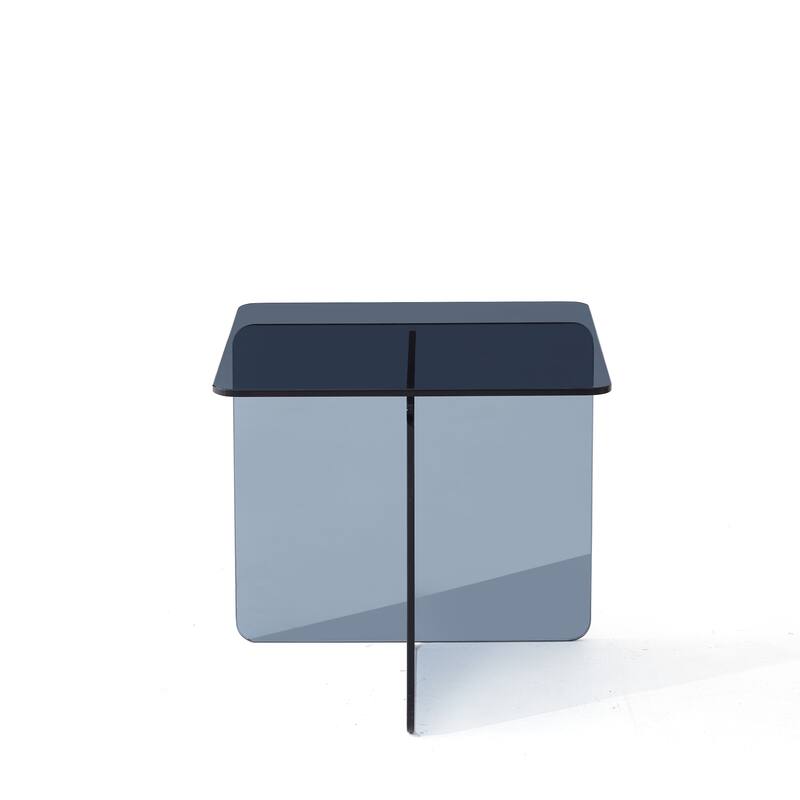 Tempered Smoke Glass SideTable, Small Tea Table Night Stand Tempered Glass Sofa Table
