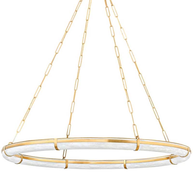 Hudson Valley Lighting 5142 Sennett 42" Wide Ring Chandelier - Aged Brass