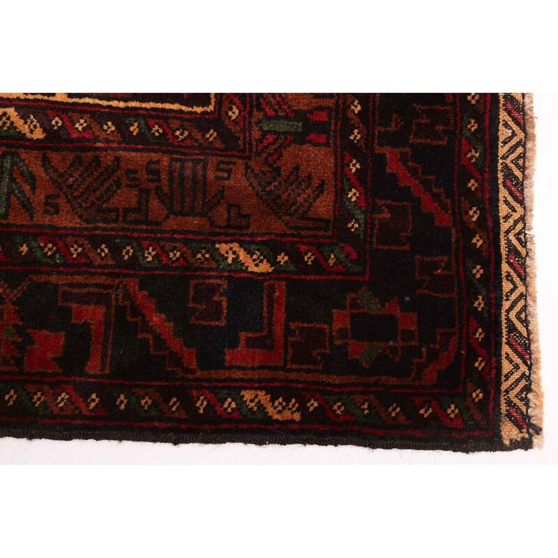 ECARPETGALLERY Hand-knotted Teimani Black, Red Wool Rug - 3'7 x 6'4