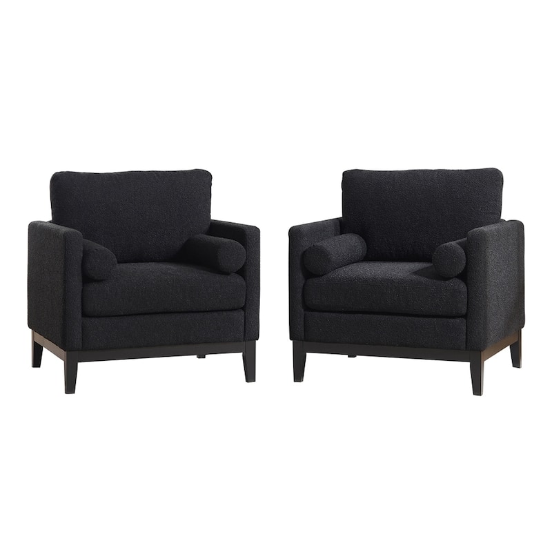 35.4 "Wide Modern Farmhouse Accent Chair with Natural Wood Legs