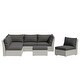 preview thumbnail 4 of 19, Corvus Oreanne 7-piece Patio Rattan Sectional Conversation Set Grey