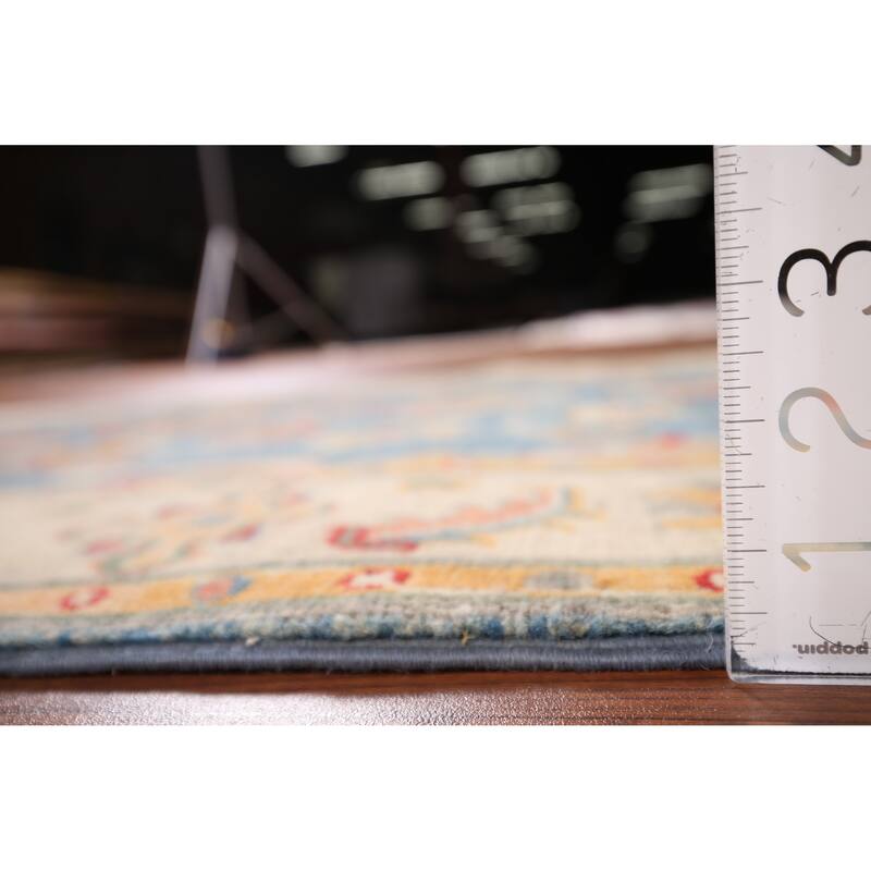 Blue Kazak Oriental Accent Rug Handmade Floral Wool Carpet - 3'3" x 4'11"