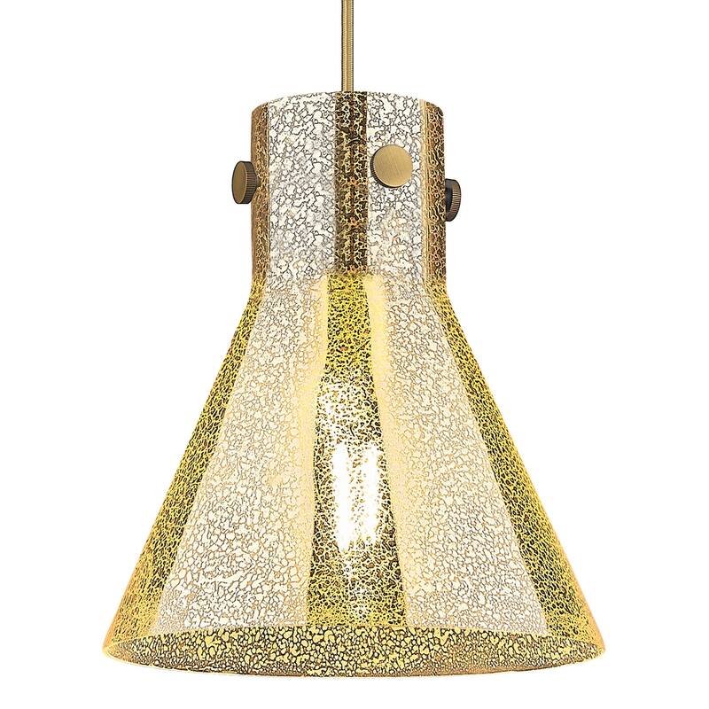 Innovations Lighting 410-1PM-G411-10ME Newton Cone 10" Wide Cord Hung - Brushed Brass