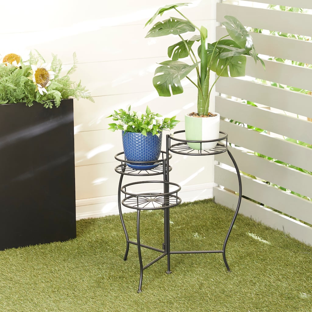 3 Round Shelves Metal Modern Plantstand 22 x 18 x 19 - 18 x 19 x 22