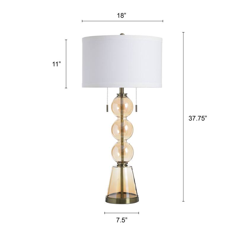 StyleCraft Glass Table Lamp - Cordon Gold - White Shade