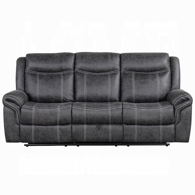 Hesy Power Motion Recliner Sofa w Drop Down Table, Dark Gray 85 Inch