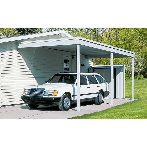Shop Arrow Shed Cp1020 White Galvanized Steel 10 Foot Wide X 20