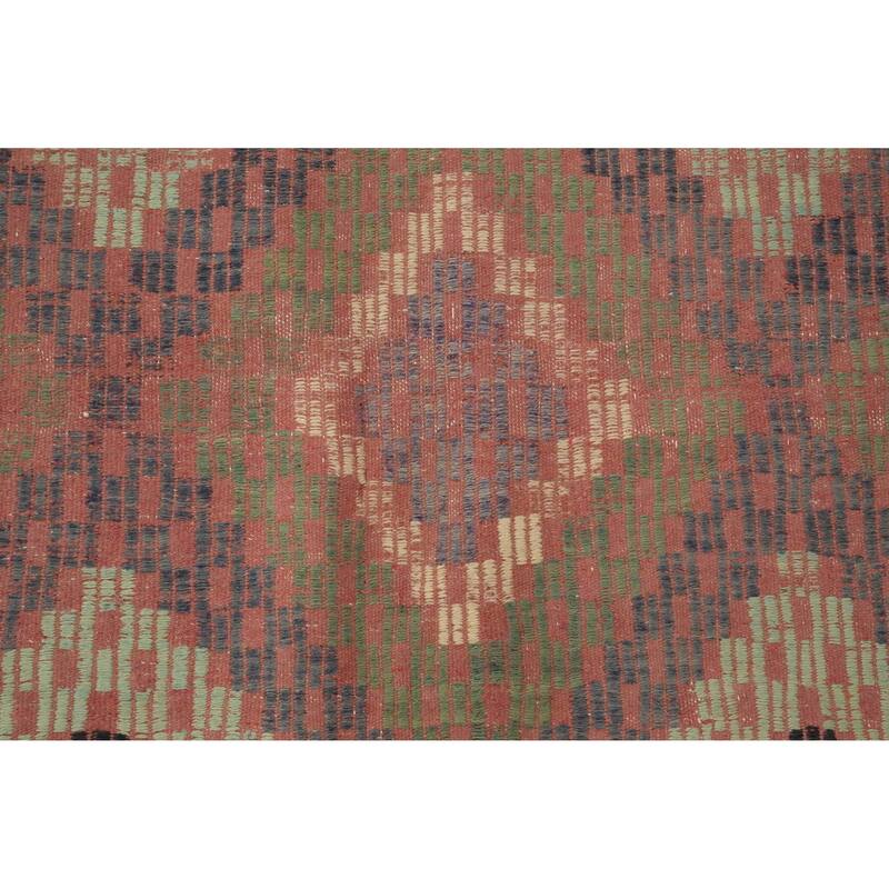 Hand Woven Oriental 100% Wool Carpet Southwestern Tribal Multi-Colored Kilim Area Rug - 10' 3'' X 6' 4''