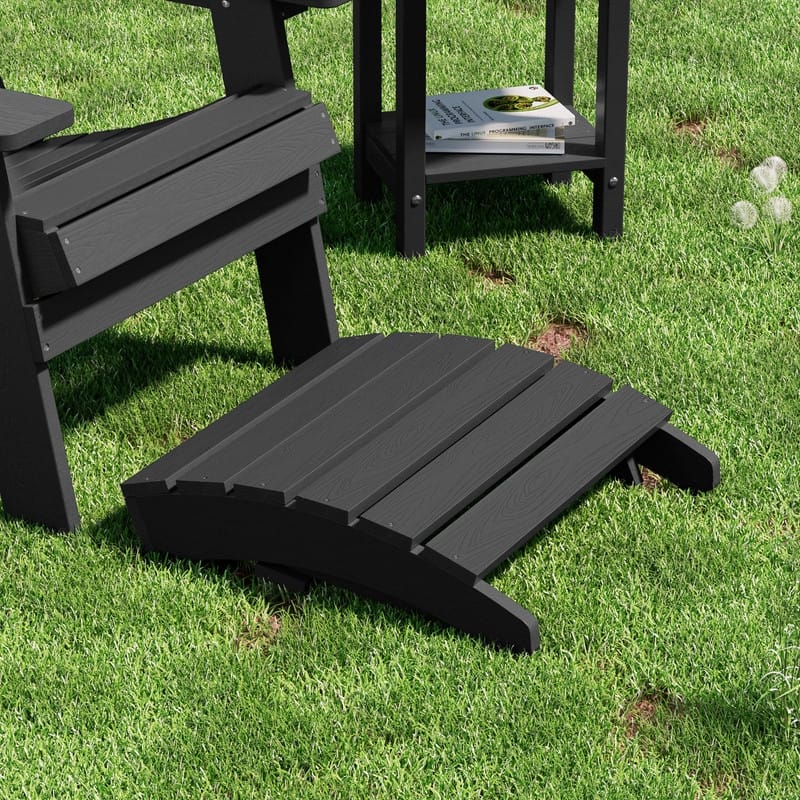 WINSOON All Weather HIPS Outdoor Folding Ottoman Adirondack Chair Footrest